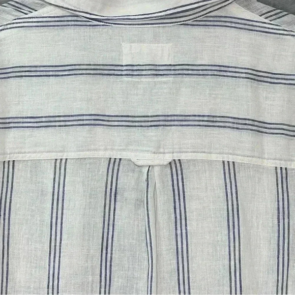 Rails Matea Flamenco Stripe Linen  Blend Pockets Shirt Blouse Sz M - Picture 12 of 15